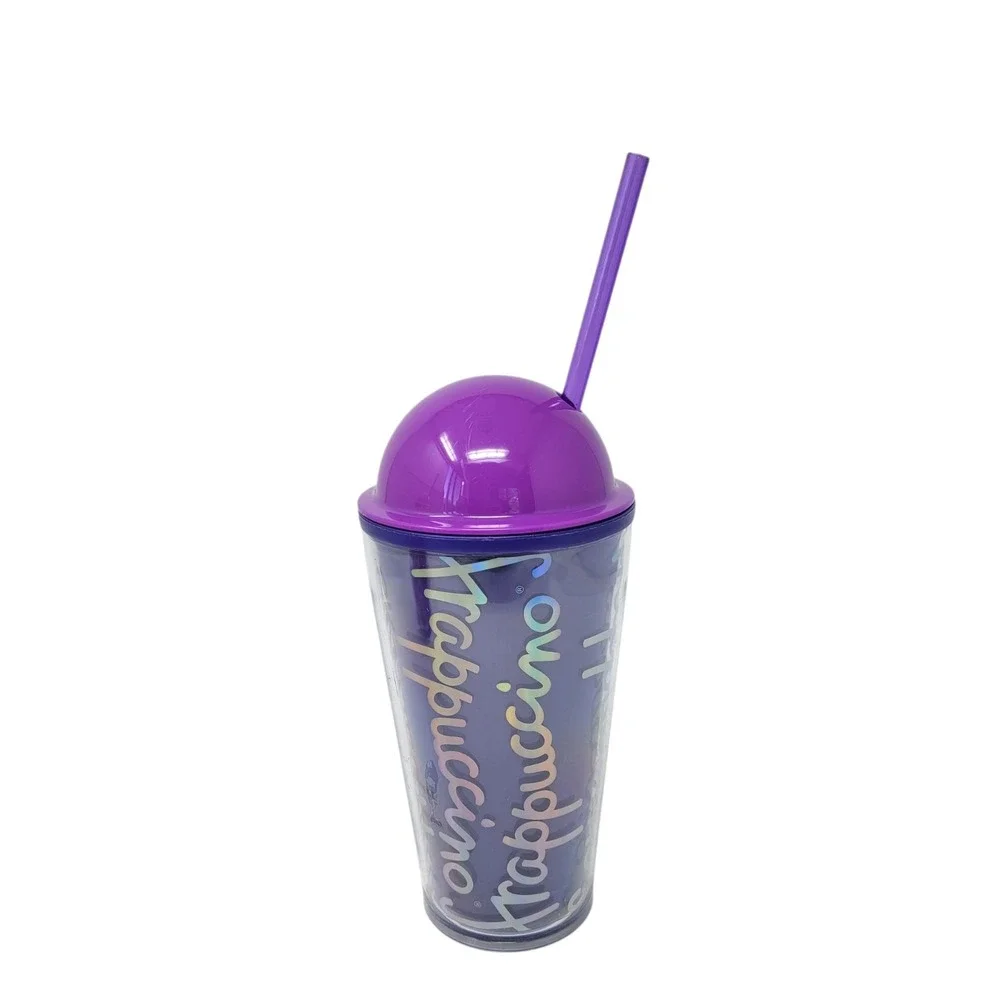 2 x Starbucks Frappuccino Set Purple Hot Pink Fuchsia  Holographic 16oz Tumblers